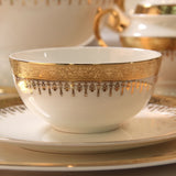 customized set with logo new shape Euroean style golden handle handmade dinner set fine bone china