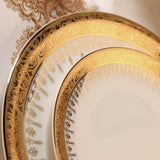 customized set with logo new shape Euroean style golden handle handmade dinner set fine bone china