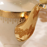 customized set with logo new shape Euroean style golden handle handmade dinner set fine bone china