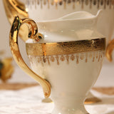 customized set with logo new shape Euroean style golden handle handmade dinner set fine bone china