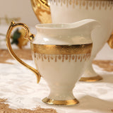 customized set with logo new shape Euroean style golden handle handmade dinner set fine bone china