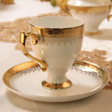 customized set with logo new shape Euroean style golden handle handmade dinner set fine bone china