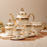 customized set with logo new shape Euroean style golden handle handmade dinner set fine bone china