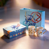 Italy Design Gold Handle Hot Sale 2026 Horse Design fine bone mug set gift box