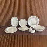 color and gold line bone china dinner ware set plate bowl customized with logo