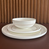 classic shape customized design with logo fine bone porcelain dinner ware set