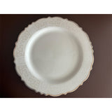 gold rim and white embossed  classical design dinner set porcelain bone china