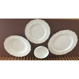 gold rim and white embossed  classical design dinner set porcelain bone china