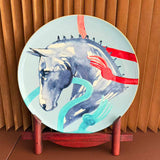 Italy Design Gold Handle Hot Sale 2026 Horse Design fine bone display plate gift box