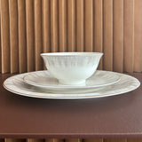 color and gold line bone china dinner ware set plate bowl customized with logo