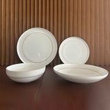 classic shape customized design with logo fine bone porcelain dinner ware set