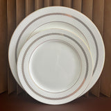 light luxury style bone china tableware crafted from high whiteness geometric dot dinner plates morden elegant gold rim