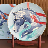 Italy Design Gold Handle Hot Sale 2026 Horse Design fine bone display plate gift box