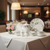 fine bone china tea set breakfast set microwave  oven dishwasher flower design