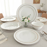 light luxury style bone china tableware crafted from high whiteness geometric dot dinner plates morden elegant gold rim