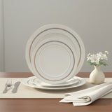 light luxury style bone china tableware crafted from high whiteness geometric dot dinner plates morden elegant gold rim