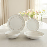 classic shape customized design with logo fine bone porcelain dinner ware set