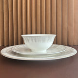 color and gold line bone china dinner ware set plate bowl customized with logo