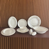 color and gold line bone china dinner ware set plate bowl customized with logo