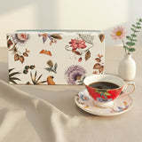 luxury bone china teacup and saucer set floral pattern with full gold handle elegant red & blue options for afternoon  coffee