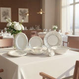 color and gold line bone china dinner ware set plate bowl customized with logo