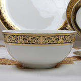 embossed gold 20 people luxurious designs， noble and elegant souptureen tea pot cup and saucer dinner ware set fine bone china